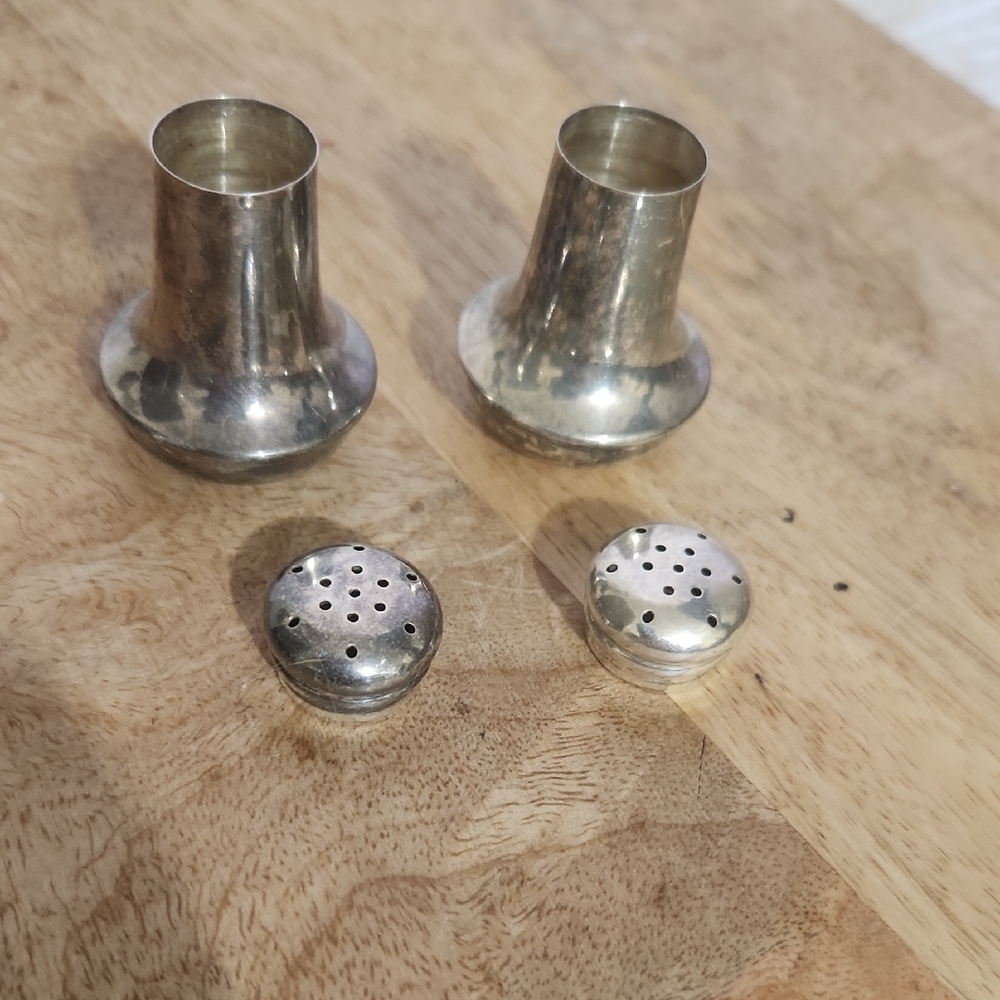 Sterling Silver 77 Salt Pepper Shakers Individual Place Setting /Tray Size Mini